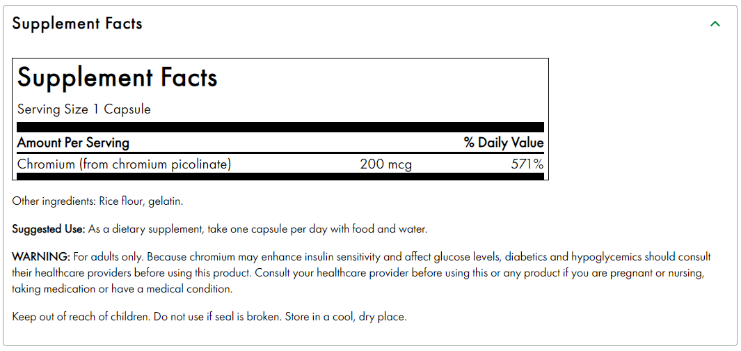 Swanson Chromium Picolinate