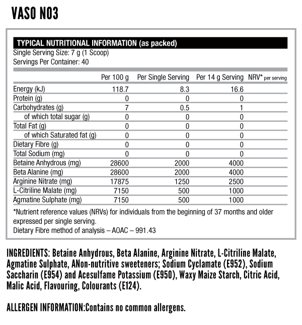 Nutritech Vaso-No3 Pre-Workout